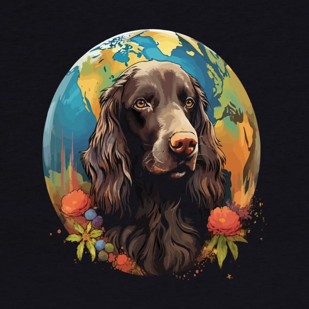 Field Spaniel Earth Day by JH Mart